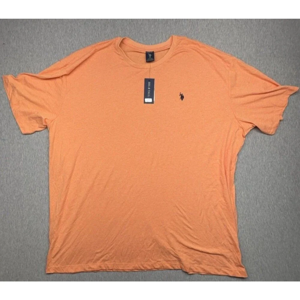 Polo Ralph Lauren Men Orange T Shirt Crew Neck Tee Big & Tall SIZE 4XL